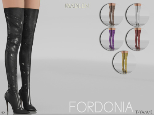 madlensims:Madlen Fordonia Boots Ultra high patent leather boots!Mesh modifying: Not allowed.Recolou