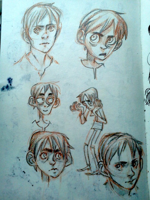 SNK in my lost sketchbook, most of them.+ Jean look so happy with his horse! c:
