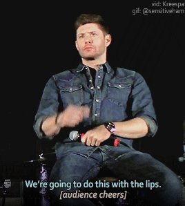 rainbow-motors:A fan asks Jensen for some modeling advice to improve her photo op expressionand Jens