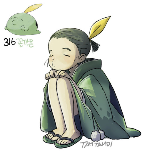 tamtamdi:Pokemon Gijinka316. Gulpin317. Swalot