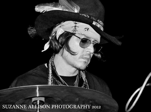 TBT:  Johnny Depp, playing the drums, 10 years ago, on March 30, 2012, during Bill Carter&