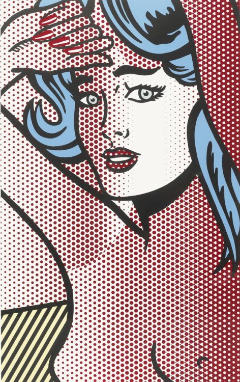 whenyouwereapostcard:  Roy Lichtenstein Nude with blue hair 1994