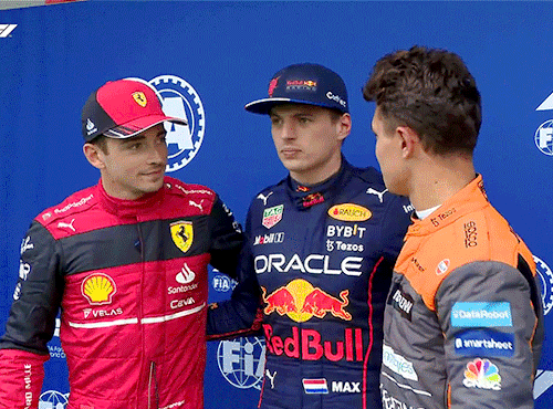 CHARLES LECLERC, MAX VERSTAPPEN & LANDO NORRIS After The 2021 Emilia Romagna Grand Prix Qualifying (April
