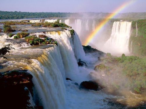 The Iguazu Falls. The stunning image below is of the Iguazu Falls, which span the border between Arg