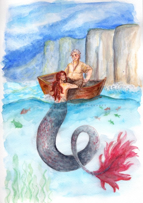  Happy 3rd Season 1 anniversary!And last day of Mermay! Painted on DIN A4 paper and the faces are a 