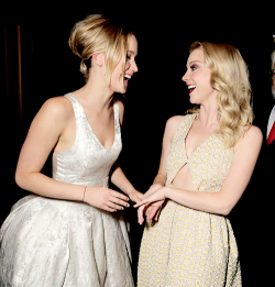 blondiepoison:  Natalie Dormer and Jennifer Lawrence attend the premiere of Lionsgate’s ‘The Hunger Games: Mockingjay - Part 1’ in Los Angeles, California (November 17, 2014) 