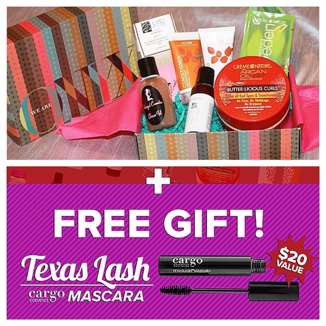 $45 VALUE FOR ONLY $20! Subscribe with promo code: ONYXGIFT to receive $5 off your first Onyxbox + a FULL SIZE Cargo TexasLash Mascara, a $20 value! Quantities are limited and offer ends on 2/28 - so head to WEAREONYX.COM to subscribe today! The...