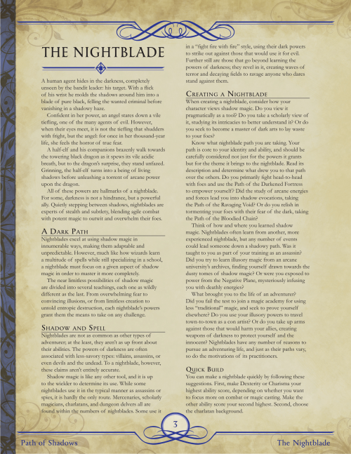 Nightblade Class by SeginusSpells: goo.gl/Q5fmM9