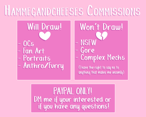 Hi Hello Friends!! It’s EMERGENCY COMMISSION TIME As some of y'all know I work at a bar and I&