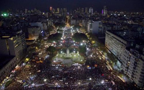 cutexluke:  3/6/15Massive argentinian   feminist protest against femicides and gender-based violence (There is a femicide every 31 hours here in Argentina… pretty fucked up). 100 peaceful manisfestations all over the country. Couldn’t be prouder of