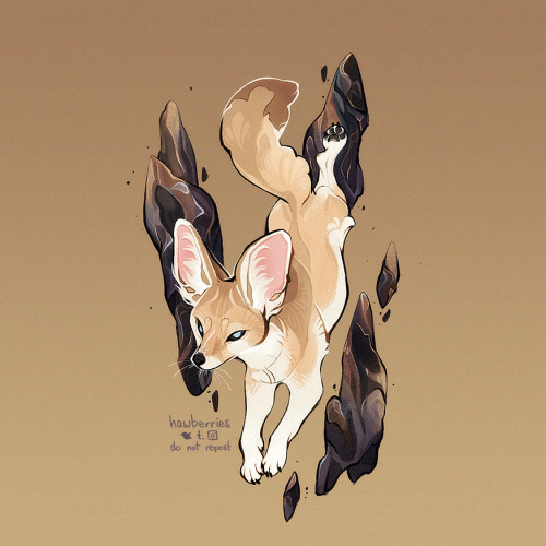 hawberries:elementals, canine version[images are 6 paintings of wild canines with fantasy motifs: a 