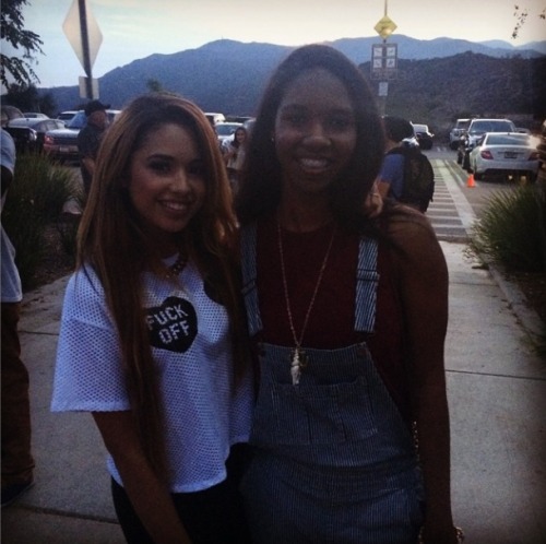 villegas-news:  Jasmine with fans at Chris Brown VS Quincy Baseball Game 