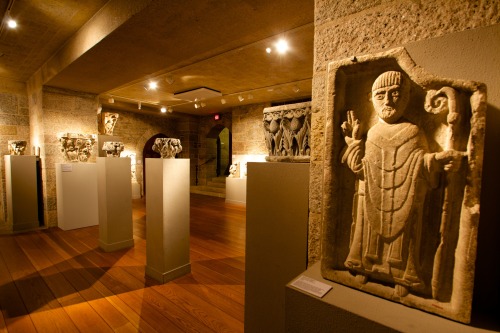 glencairnmuseum:Glencairn’s Medieval Gallery. In the foreground is a 12th-century French relief of a