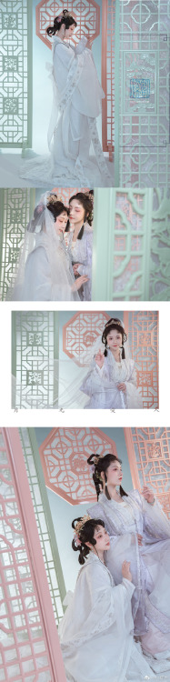 hanfugallery: wedding chinese hanfu for lesbian couples by 小何力 of 临溪摄影