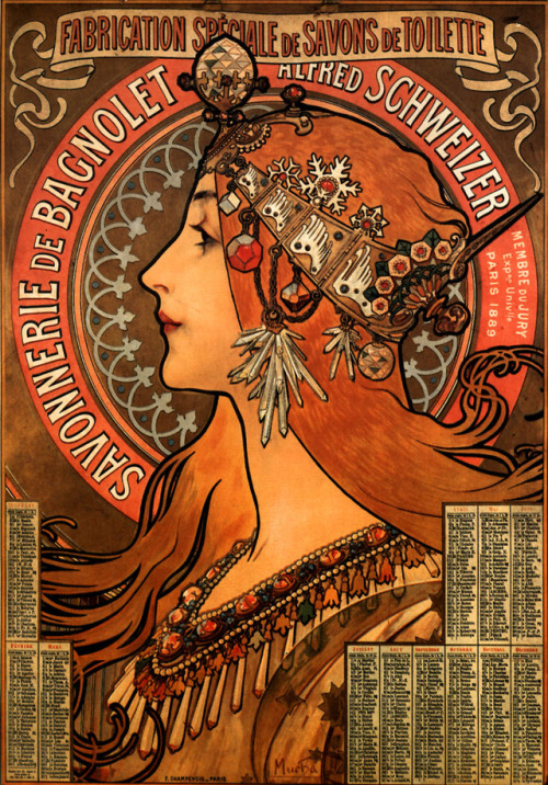 artist-mucha:  Soap factory of Bagnolet, 1897, Alphonse MuchaMedium: lithography