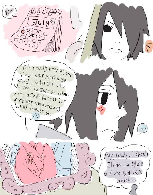sparckle-cat:   ❝ SasuSaku Month 2015 : DAY 20 ❝ - Day 20: A N N I V E R S A R Y   ┌( ಠ‿ಠ)┘ okay now one last thing , I Know that this’s maybe the wrost doujin you ever read ,//whytimeissoshort??// and i wanted to add more scenes like