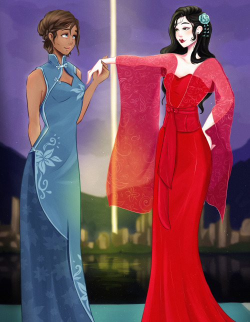 laura-moore:korrasami in some eastern inspired gowns ～♡॰ॱ
