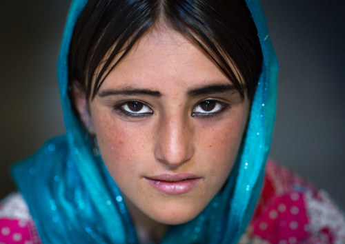 Afghan teenage girl with nice eyes, Badakhshan province, Khandood, Afghanistan. Taken on August 13, 