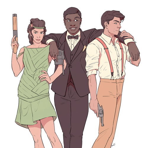 radio-silents:a lil roaring 20s Star Wars trio