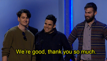 ezzykoenigs:  Vampire Weekend accepting their Grammy Award for Best Alternative Album