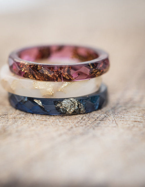 lesstalkmoreillustration:Handmade Eco Resin stacking Rings By Daimblond On Etsy*More Things & St
