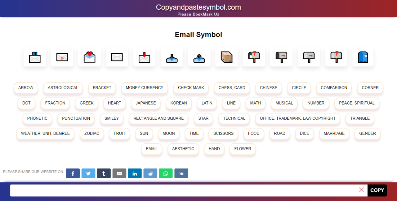 Get Email Symbol Copy And Paste