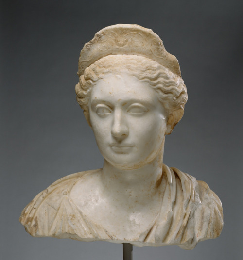 theancientwayoflife:~ Bust of a Woman.Culture: RomanPlace of origin: Roman EmpireDate: ca. A.D. 130M
