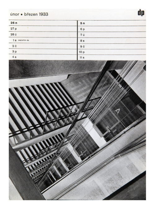 Photography Calendar “druzstevni prace” 1933. Prague. Typography Ladislav Sutnar, Photography Josef 
