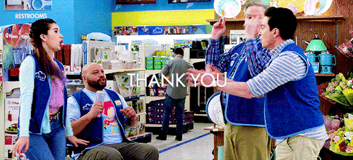 spencershastings:  NBC’S SUPERSTORE (2015 – 2021)Attention shoppers, please bring your final purchases up to checkout, ‘cause this store is about to close forever. On behalf of everyone here at Cloud 9, I’d just like to say, BUH-BYE! Sorry, that