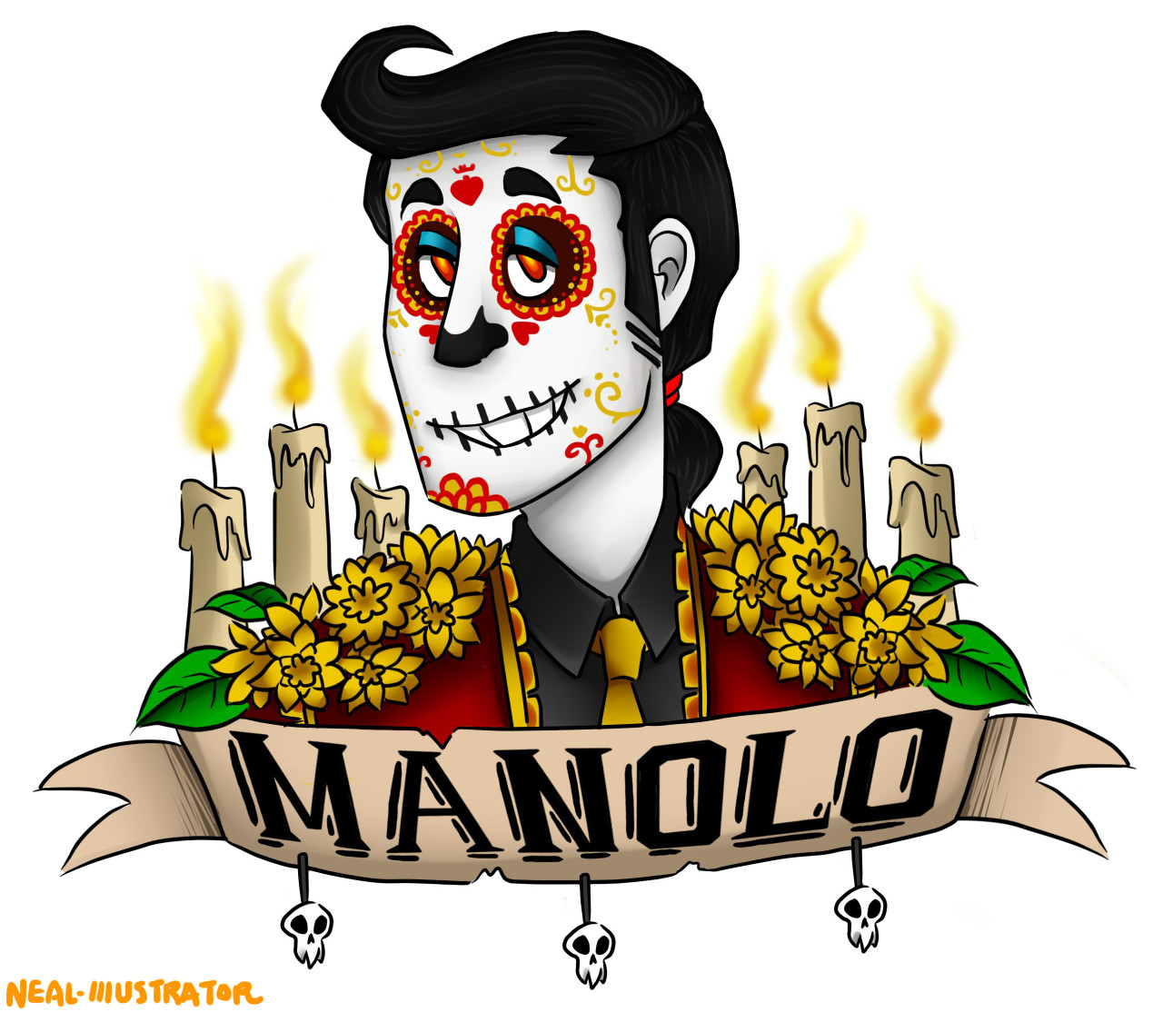 neal-illustrator:  Role swap! Manolo inspired by cranitys-insanity’s design. comment,