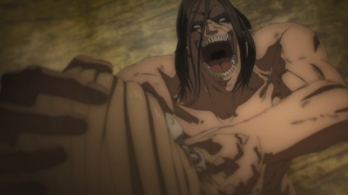 thena0315:Attack on Titan - Season 4 Episode 7 Eren uses the Jaw Titan’s jaw as a nutcracker to ea