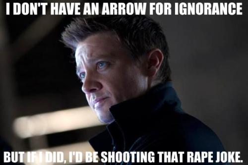 angryfeministlucifer:hawkass-and-stark:Decent Human HawkeyeYou go, Hawkeye.