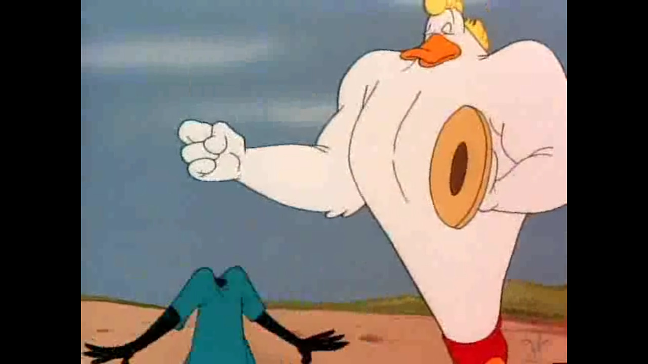 the muscle bound duck looney tunes muscle tussle 