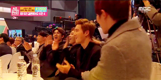 luderella:  when the boys see the couple sharing a kiss on the stage