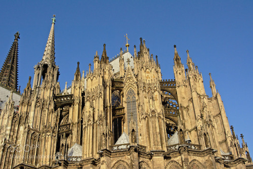 Detail of Roman Catholic cathedral of Cologne by kristoflowers