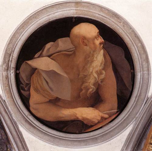 jacopo-pontormo: St. John the Evangelist, 1525, Jacopo PontormoMedium: oil,wood