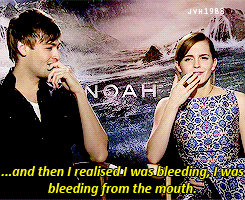 jvh1988:  Emma Watson and Douglas Booth on filming their kissing scene. 