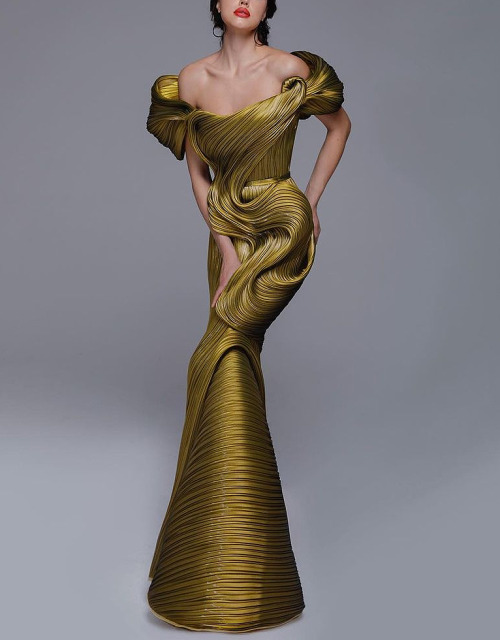 ruched:  Fouad Sarkis Spring 2022 Couture