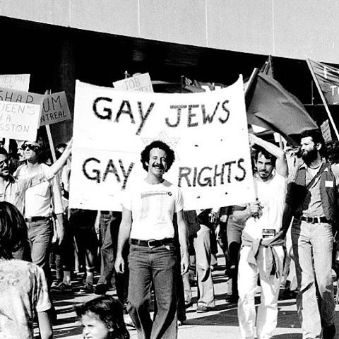 lgbt-history-archive:“GAY JEWS – GAY RIGHTS,” Harvey Hamburg (front, center) and other activists par
