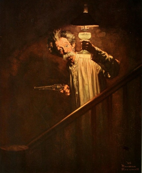 bomber-harris-official: 1830sromanticist:  Norman Rockwell  What a Protection Electric Light Is  192
