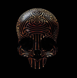 asylum-art-2:     	 		 						 							 					Skulls – Beautiful decorated skulls by Billy Bogiatzoglou  					The Hope You Like Skulls series of British designer Billy Bogiatzoglou, aka Billelis,  who imagined 50 skulls engraved with patterns inspired