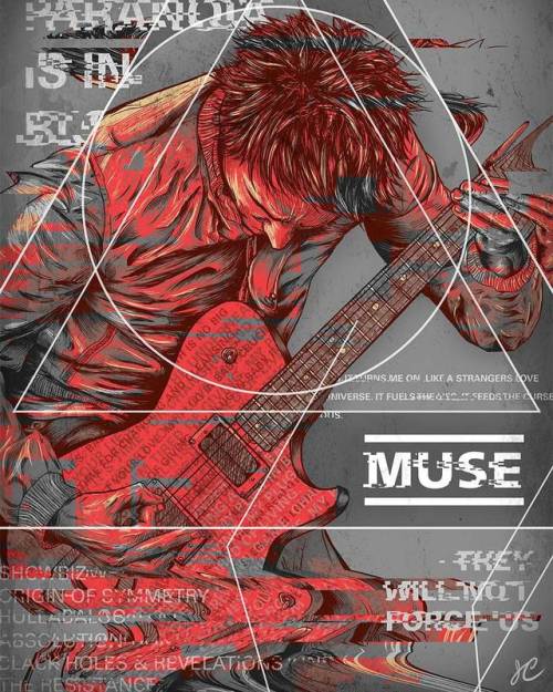 “My Plug-In Baby” a deliciously distorted poster illustration for @muse #muse #mattbella