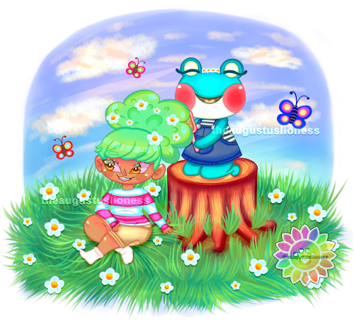 Drew my AC human sona with my favorite villager Lily. Are you as excited as I am for ACNH to come ou