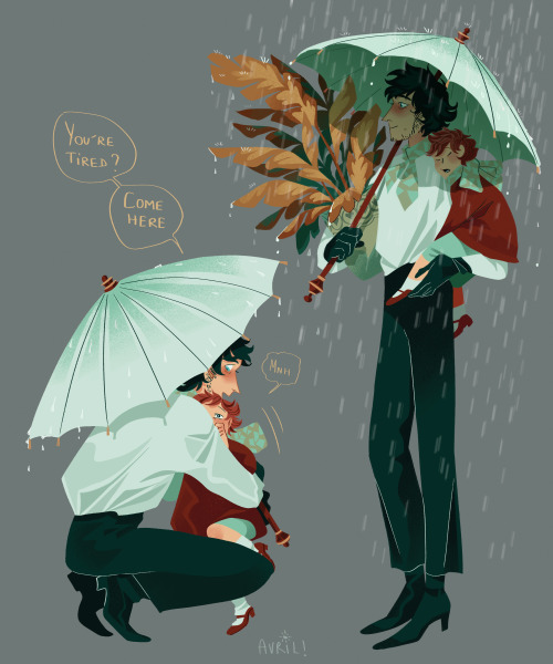  Nisse, his papa and an umbrella. It’s been raining quite a lot these days. 