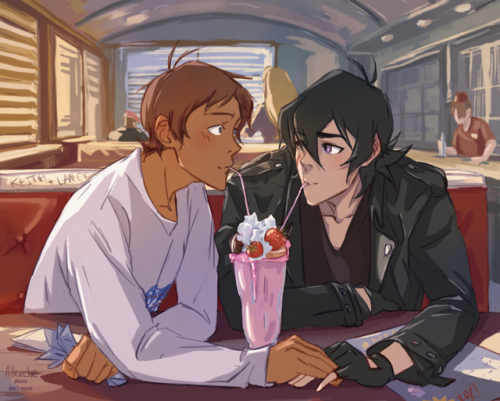 allexche: Shared milkshake commission <3The first official date went well but they were awkward!