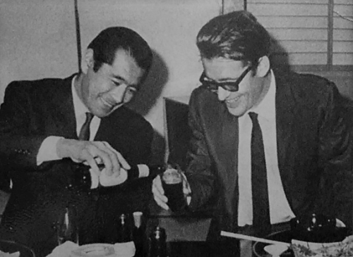 myfavoritepeterotoole: Peter O'Toole and Toshiro Mifune in Japan, 1965 (photo by Kaku Kurita)