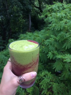 peacefulgemini:  stolenfootprints:  Rained this morning and I made a yummy (and healthy) smoothie!    good vibes here 