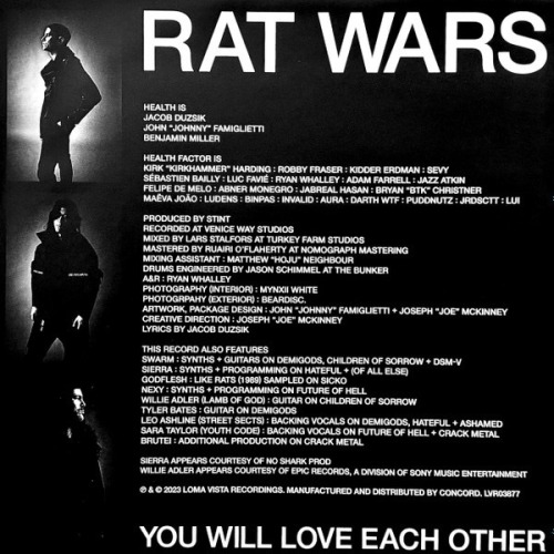 HEALTH | RAT WARS | Released On December 7, 2023, Through Loma Vista Recordings | Cover And Layout By