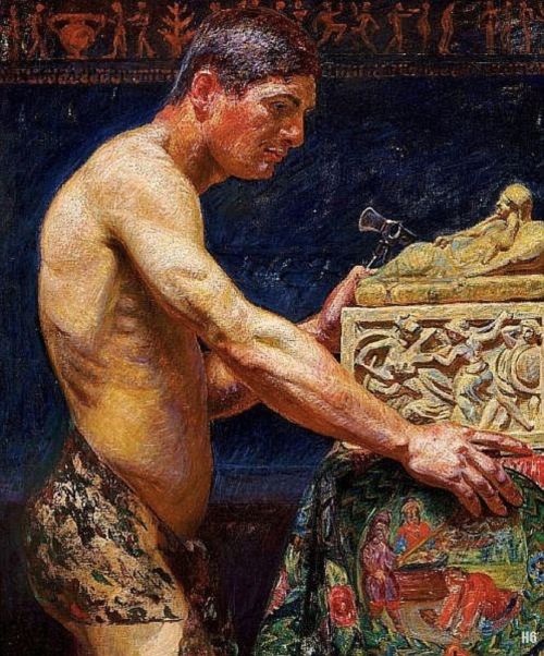 An Etruscan. 1908. Kristian Zahrtmann. Danish 1843-1719. oil /canvas.  