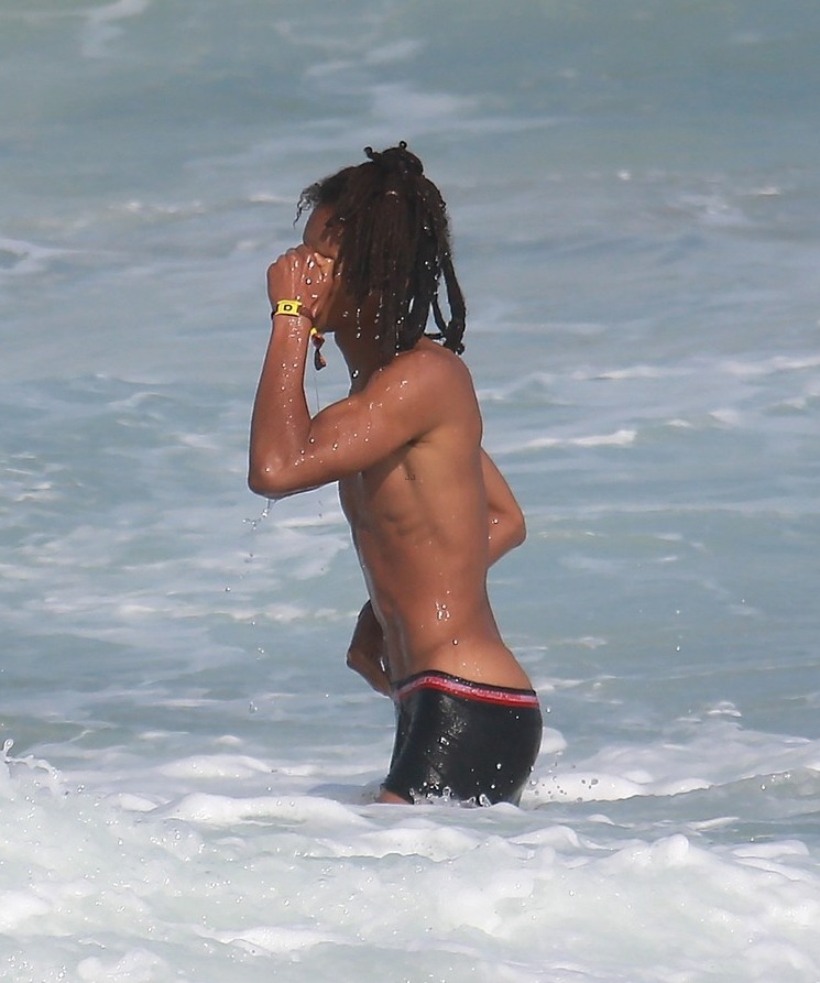 famousdudes:Throwback to Jaden Smith swimming in soaking wet underwear during his